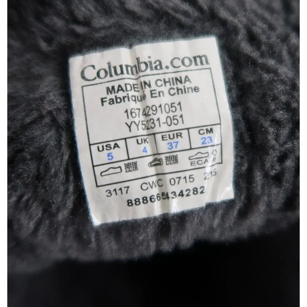 Columbia Shoes Youth 5 Boots Winter Snow Minx Waterproof Lace Up Insulated Grey